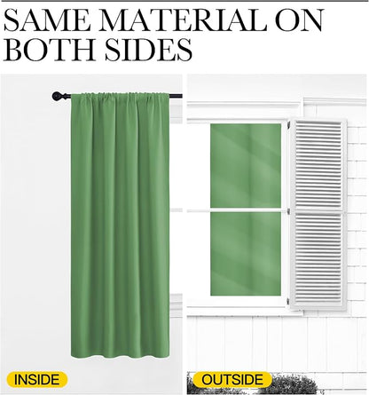 NICETOWN RV Blackout Curtains for Camper Windows, Froest Green, Short Blackout - Image 5