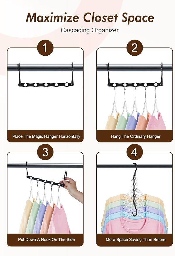 HOUSE DAY Closet Organizers and Storage 6 Pack, College Dorm Room Essentials - Image 5