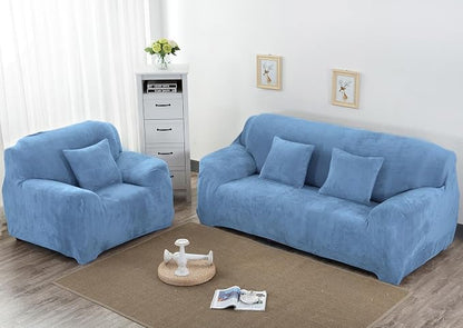 vctops 1-Piece Velvet Plush Stretch Sofa Slipcover - Image 2