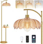 QIYIZM Gold Floor Lamp with Table and Shelves by QIYIZM