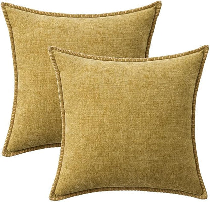 MIULEE Decorative Couch Throw Pillow Covers 16x16 Inch Mustard Yellow | - Image 6
