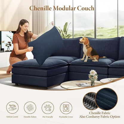 Vesgantti Large Modular Sectional Sofa, Big Comfy Cloud Couch - Image 6
