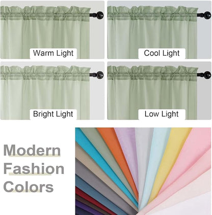 Extra Long Sheer Light Green Curtains - Image 6