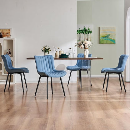 YOUNUOKE Mid-Century Modern Dining Chairs Set of 2, Armless Accent Chair - Image 3