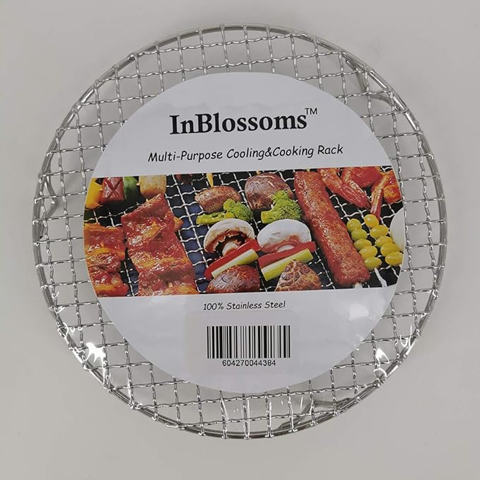 Versatile Round 304 Stainless Steel Cooling Rack Baking,Heat Resistant Rust Proof Sturdy Durable Dia 10.4"