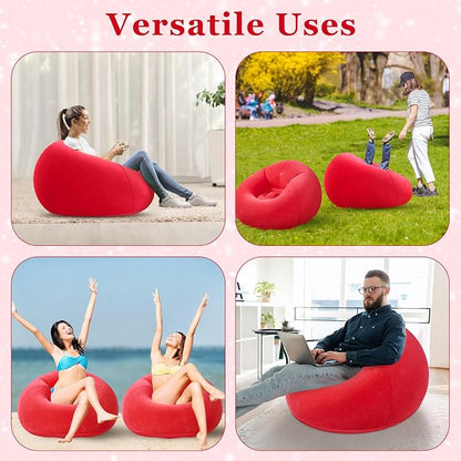 Realspring Inflatable Bean Bag Chairs Outdoor Blow up Camping Chairs Inflatable - Image 7