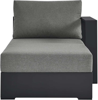 Modway Tahoe Powder-Coated Aluminum Outdoor Chaise Lounge in Gray Charcoal - Image 6