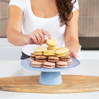 The Cake Stand -10" Ceramic Pedestal Cake Stand with Gloss Finish - Modern Display for Cakes, Cupcakes, Cookies & More - Perfect for Weddings, Birthdays & Baby Showers (White)