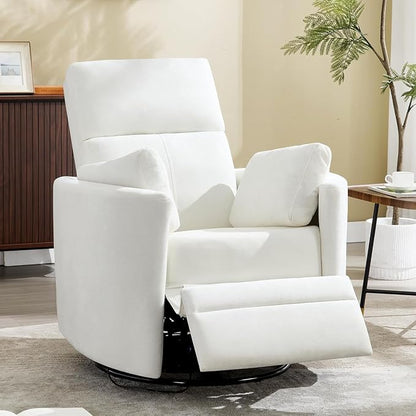 Manual Recliner 360°Swivel Rocking Chair, Nursery Rocking Glider Chair - Image 7