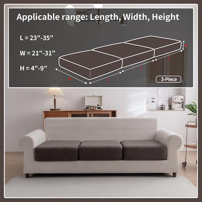 OHSIO Sectional Couch Covers, Wear Resistant Stretch Sofa Covers Washable Soft - Image 2