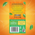 Twinings Green Tea with Jasmine Individually Wrapped Bags, 20 Count (Pack of 6), Fragrant Floral Scent, Caffeinated, Enjoy Hot or Iced, 120 Teabags