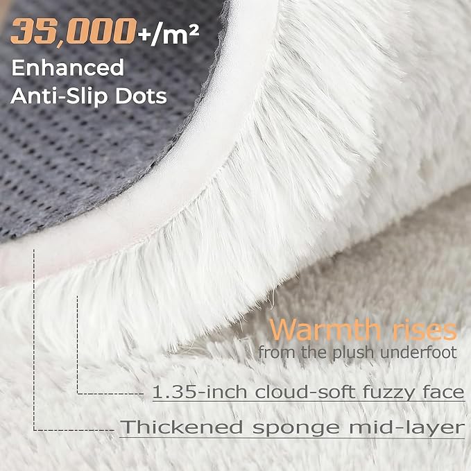 5x7 Area Rug for Living Room: Fluffy Shag Soft Washable Rugs Fuzzy Plush Indoor - Image 4
