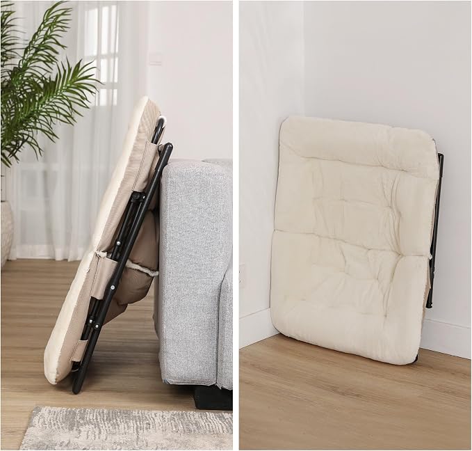 Comfy Saucer Chair for Adults, Soft Faux Fur Bedroom Chair - Image 8