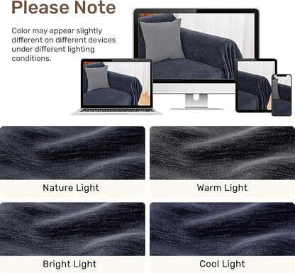 2 Pieces Sectional Couch Covers L Shaped Cover XL Navy Blue | Thick Washable - Image 8