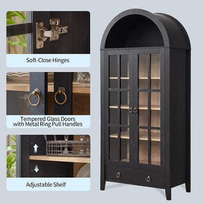 RowyPoey Farmhouse Arched Cabinet - Image 5