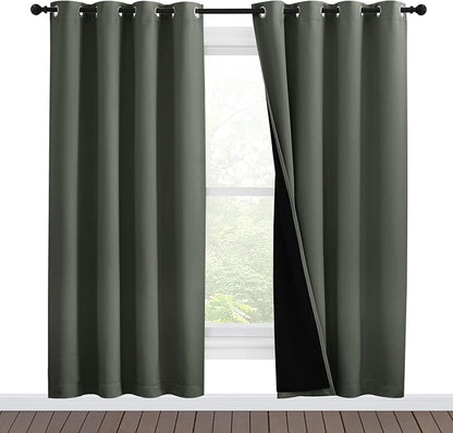 NICETOWN 100% Blackout Window Curtain Panels, Full Light Blocking Drapes by NICETOWN