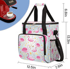 Animal Pink Flamingos Coffee Maker Carring Bag Travel Storage Tote Bag Compatible with Keurig K-Mini or K-Mini Plus Portable Single Serve Coffee Brewer Case with Pockets for K-cup Pods