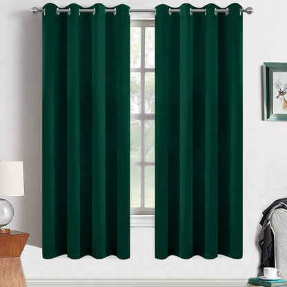 Yakamok Room Darkening Curtains 52x63 inch Length Dark Green-Living Room | 2 by Yakamok