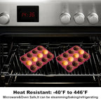 Nalchios Silicone Muffin Pan 12 Cups Deep Jumno, Chocolate Molds Silicone, Nonstick BPA Free Silicone Baking Molds, Dishwasher & Microwave Safe Muffin Tin, Easy To Use and Clean Candy Molds