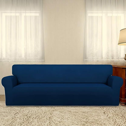 PureFit Stretch Couch Covers for Sofa 4 Seater Slipcovers Navy | 1-Piece Sofa - Image 2