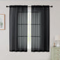 Sheer Black Curtains for Bedroom Living Room 54 Inch Length 2 Panels Set by WelvetBLK