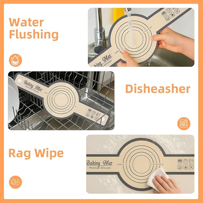Silicone Bread Sling for Dutch Oven Baking, 2 PCS Easy Clean and Reusable Sourdough Silicone Baking Mat with Long Handles, Non Stick, Easy to Transfer Sourdough Bread, Grey