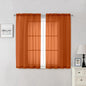 Orange Sheer Curtains 54 Inch Length 2 Panels, Voile Light Filtering Curtains by Lecloud