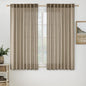 MIULEE Taupe Grey Linen Curtains 52x45 Inch Length 2 Panels by MIULEE