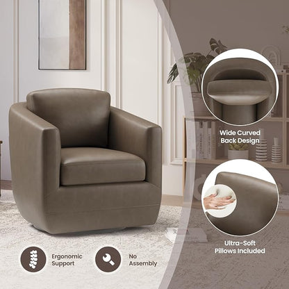 COLAMY 360° Swivel Accent Chair Set of 2 - Image 5