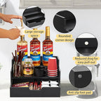 Coffee Pod Holder with Drawer, 3-Tier Wood K Cup Organizer for Countertop, Coffee Bar Organizer Storage Box, Coffee Station Organizer for Kitchen Coffee Station Decor