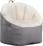 Big Joe Milano Bean Bag Chair, Oat Sherpa and Graphite Vegan Suede, Soft by BigJoe