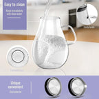 Glass Pitcher, 51 oz Glass Water Pitcher Jug Carafe, 0.4 Gallon Clear Tea Pitchers With Handle And Lid, Pitcher With Lid And Spout for Hot/Iced Water Milk Juice Coffee Fruit