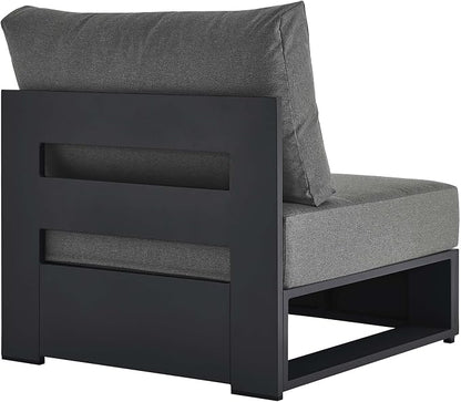 Modway Tahoe Aluminum Armless Patio Gray Charcoal Modular Weather-Resistant - Image 5