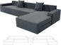 ZNSAYOTX Sectional Couch Covers, Stretch Jacquard Slipcovers by ZNSAYOTX