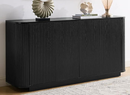 LKTART 64" Buffet Cabinet with Storage, Modern Fluted Accent Sideboard Media by LKTART