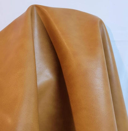 Caramel Light Tan Soft Faux Vegan PU Leather by The Yard Synthetic Pleather 0.9 - Image 2