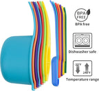 Measuring Cups and Spoons Set 15, 7 Plastic Measuring Cup Set, 7 Spice Long Handle Measuring Spoons with 1 Leveler for Kitchen and Baking, Dry Metric Measure Cups & Spoons Mixing Random Color