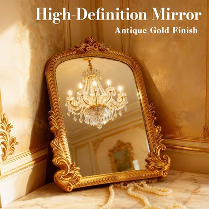 YUSONG Vintage Desk Mirror – 12" Gold Antique Tabletop Mirror - Image 8