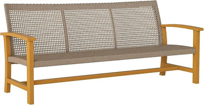 Outsunny Wicker Outdoor Couch, 3-Seat Rattan Outdoor Patio Sofa, 1000 lbs. by Outsunny
