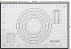 Yansumi silicone pastry non stick baking mat with measurement fondant mat with three sizes for silicone baking mat, counter mat, dough rolling mat,fondant/pie crust mat. (L,24"L x 16"W, Black)