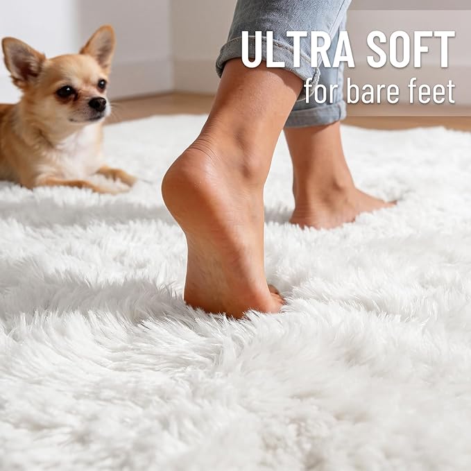 OLANLY 3x4 Machine Washable Accent Rug, Soft Fluffy Shaggy Area Rug - Image 4