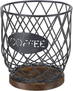 YINMIT K Cup Holder Organizer, Sturdy Coffee Pod Holder Organizer, 35 Kcup Large Capacity Storage Basket for Kitchen Counter and Office Desktop (Circular Grid)