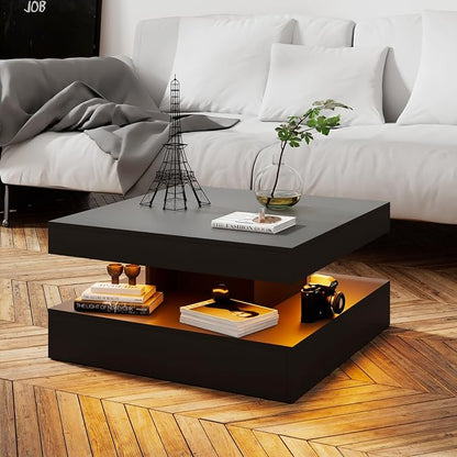 HedoAjim Black LED Coffee Table - Image 7