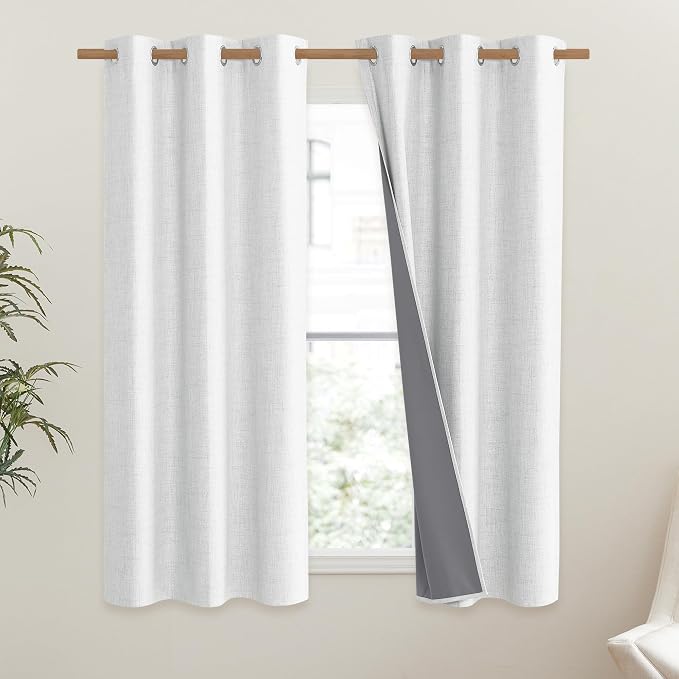 NICETOWN 100% Absolutely Blackout Linen Curtains - Image 2