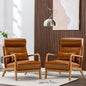 ANJ Mid Century Modern High Back Accent Chairs Set of 2, Single Lounge Armchair by ANJ