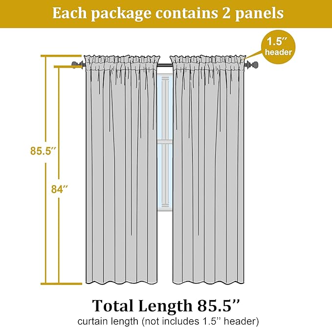 Lime Sheer Curtains 84 Inches Long - Image 2