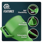 FlexAll Long Flexible Funnel for Automotive Use - Durable Nitrile Rubber - Ideal for Car Oil Change, Transmission Funnel Fluid, Diesel, Fuel, Gas - Made in USA - Green (16 x 5 Inches)
