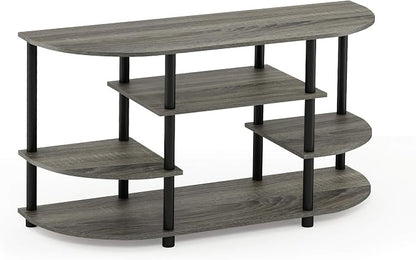 Furinno JAYA Simple Design Corner TV Stand, French Oak Grey/Black, 42.04 x - Image 4