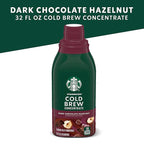 Starbucks Cold Brew Coffee Concentrate, Naturally Flavored Dark Chocolate Hazelnut, Multi-Serve Bottle (32 Fl Oz)