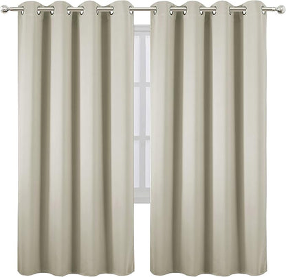 Light Beige Thermal Blackout Curtains/52 x 72 Inch/Set of 2 Panels Room - Image 2